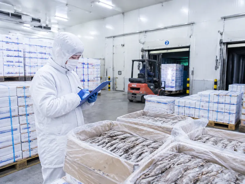 Cold-chain inspection and frozen seafood cartons
